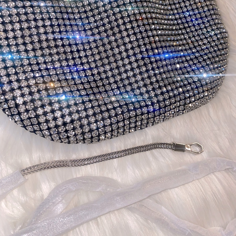 💎Bling Rhinestone💎Half-moon Shoulder Bag - Picture 4 of 8